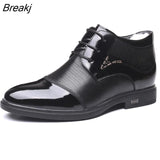 Winter Boots for Men Genuine Leather Shoes Warm Plush for Cold Winter Male Ankle Boots Black Non-slip