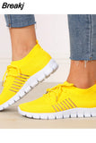 mesh breathable slip-on flat tennis casual shoes walking shoes plus size sports shoes ladies vulcanized shoes