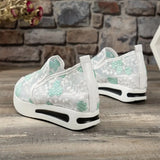 Women's Shoes on Sale 2023 New Women's Vulcanize Shoes Summer Lace Mesh Flower Women Shoes Round Head Thick Bottom Sports