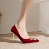 Breakj Shoes He Wedding Dress Diamond Bride Shoes Red High Heels Female Spring And Autumn Fine Heel Pointed Fashion In The Heel Single