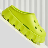 Hollow Out Women's Cloud Slippers 2023 New Closed Toe High Platform Woman Slipper Outdoor Non Slip Thick Bottom