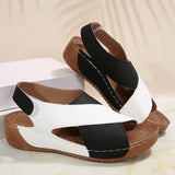 Breakj And Autumn 2024 New Flat Bottom Slope And Fish Mouth Sandals Women Large Thick Bottom Hollow Beach