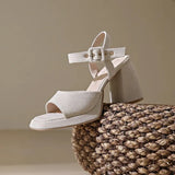 2023 Chunky High Heel Women's Sandals Platform Ankle Strap Buckle Sandals European Fashion Party Sandals Spring