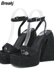 Sandals Woman Shoes Dropship 2023 Summer Brand New Great Quality Crystal Bling Sexy Woman Shoes Sandals Walking