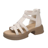 Breakj Sole Temperament Sandals Women 2023 Summer New Fashion Soft Sole Back Zipper Fairy Wind Roman
