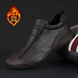 Breakj Walk 2025 New Winter Warm Shoes Thick Bottom Plus Velvet Leisure Help Zip Up Men's