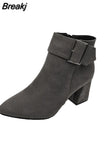 New Fashion Women's Ankle Boots Zipper Chinese Square High Heels Platform Ladies Buckle Shoes Women's Shoes
