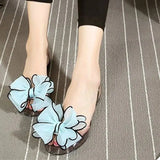 Crystal Sandals for Women Plastic Clear Summer 2023 Pvc Ladies Shoes with Low Heels Beach Transparent Asian Size Shoe