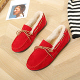 Autumn And Winter New Doudou Shoes, Plush, Warm, Bow, Korean Version, Casual, Flat-Bottomed, Lazy Cotton