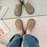 Woman Shoes Female Footwear Casual Sneaker Shallow Mouth Round Toe New Dress Moccasin Basic Lace-Up Flock Leisure Rubber