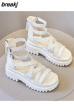 Platform Shoes Women's Sandals Summer 2023 High Heels Beach Elegant Roman Sandles Girls Party Footwear Free
