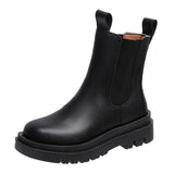 Boots Female Fall 2023 New British Wind Boots Thick Cheesier Short Boots Ins Damp Cigarette
