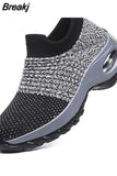 Autumn Women Breathable Mesh Sneakers Elastic Slip On Platform Vulcanized Shoes Running Shoes Walking Tennis Sock