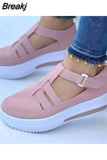 Sneakers Autumn Casual Breathable Solid Color Thick Sole Sneakers Fashion Running Walking Lace Up Sneakers Women Size