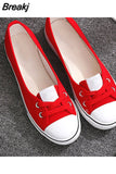 Woman Casual Slip on Sneakers Women Shallow Loafers Female Canvas Vulcanized Ladies Round Toe Flats Women's Footwear