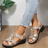 Women Reported Wedges Orthopedic Shoes Flowers Decoration Comfortable Walking Sandals Women Beach