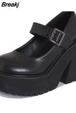 Platform Mary Janes Pumps 2023 Brand New Spring Summer T-strap Stylish Walking Comfy Pumps Sandal Women Footwear