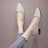 for Women 2023 Spring Concise Pointed Toe Low Heel Women's Casual Shoes Shallow Slip on Ladies Single Shoes Female