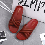 New Summer Women PVC Slippers Casual Beach Outside Cross Non-slip Slide