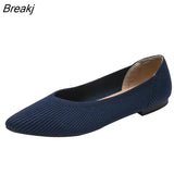 Flat Shoes Women Pointed Toe Single Shoes Spring And Autumn Simple Woman Shoes Solid Color Latex Insole Plus Size