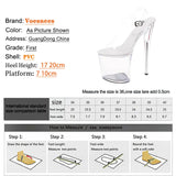 Show Stripper Heels 17 20cm Clear Shoes Women 2023 New Platform High Heels Sandals Female Transparent Sexy Open Toe