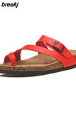 2023 New Women Summer Cork Slippers Casual Slip on Beach Outside Slides Flip Flops