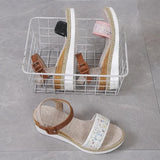 Summer Patchwork Wedge Sandals Women 2023 Ankle Buckle Platform Sandles Woman Plus Size Non Slip Casual Sandalias
