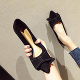 Work Black Work Shoes Pointed Single Shoes 2023 Spring Fairy Style Soft-Soled Flat
