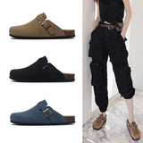 2023 New Buckle Cork Slipper Casual Women Solid Color Beach Outside Non-slip Closed Toe