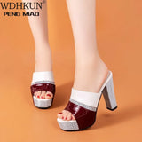 Multicolour Open Toe Ankle Strap Women Sandals Sexy High Heels Lady Shoes Buckle 12.5cm Low Heel Summer