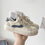 Canvas Sneakers 2022 New Fashion Students White Platform Sneakers Korea Daily Wear All-match Basic Sleek Female