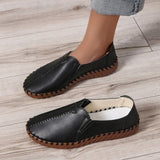 New Spring Ladies Flat-soled Elderly Shoes Retro Loafers Black Women's Shoes Fashion All-match Temperament Shallow