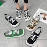 Canvas Shoes Women Trainers Women Square Toe Sneaker Lady Spring Autumn Female Footwear Breathable Sneakers Platform