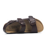 2023 New Summer Beach Cork Sandals Casual Women Outside Non-slip Black White Double Buckle Sandalias