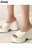 New KarinLuna Dropship 2023 Summer Chunky Heel Platfrom Women Slipper Mules Sandals Comfy Leisure Woman Shoes