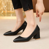 Heels Women 2023 New Women's Shoes Pointed Shallow Mouth Thick Heel Fashion Ladies Pumps OL Simple High Heels Zapatos