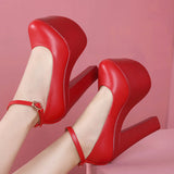Hate Tiangao Waterproof Platform, High Heels, Female Models, Cheongsam Shoes, Catwalk Shoes, 15CM Thick Heels, Round Head