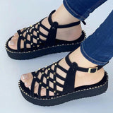 Women Sandals Ankle Strap Summer Shoes For Women Heels Sandals Lightweight Platform Sandals Summer Flat Heeled Sandalias