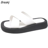 Non-slip Outer Beach Sandals Women's Slippers Summer Color Matching Platform Ladies Sandals Herringbone Flip Flops