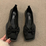 Spring New Comfortable Ladies Flat Shoes Personality Square Toe Shallow Mouth Slip-on Loafers Ladies Casual Shoes