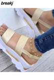 Women Sandals Women Heels Sandals With Platform Shoes Summer Sandalias Mujer Casual Wedges Shoes For Women Elegant Free