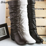 autumn winter long boots NEW style women flat low heel over the knee boots female lace up Thigh High