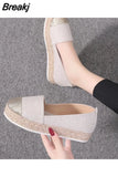Espadrilles Women's Loafers for Women 2023 Slip On Shallow Weave Flat Shoes Platform Comfort Ladies Moccasins