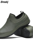 Men Casual Shoes Oil Resistant Non-slip Kitchen Shoes Multifunctional Restaurant Garden Work Shoes Short Rain Shoes for