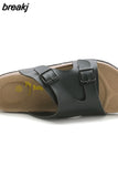 2023 New Summer Women Beach Cork Slippers Casual Buckle Clogs Outside Non-slip Water Slides