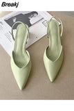 New Fashion All-match Temperament Women's Single Shoes Solid Color Square Heel Pointed Toe Toe Shoes Shoes for