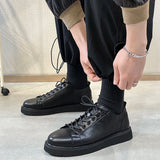 Breakj Leather Shoes Male British Casual Suit Shoes Youth Versatile Black Small Leather Shoes Korean Version Trend Retro