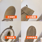 Snow Boots Women's Short Tube Thickened Cotton Shoes Non-slip Winter New Shoes Student Women's Shoes 2023 Black
