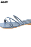 Women Slingback Sandals 2023 New Women's Shoes Summer Flats Casual Flip Flops Shallow Female Slides Open-toe