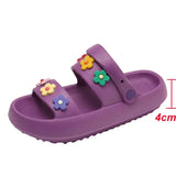 Flowers Summer Platform Sandals Women 2023 Open Toe Soft Sole Cloud Slippers Woman Non Slip Thick Sole Beach
